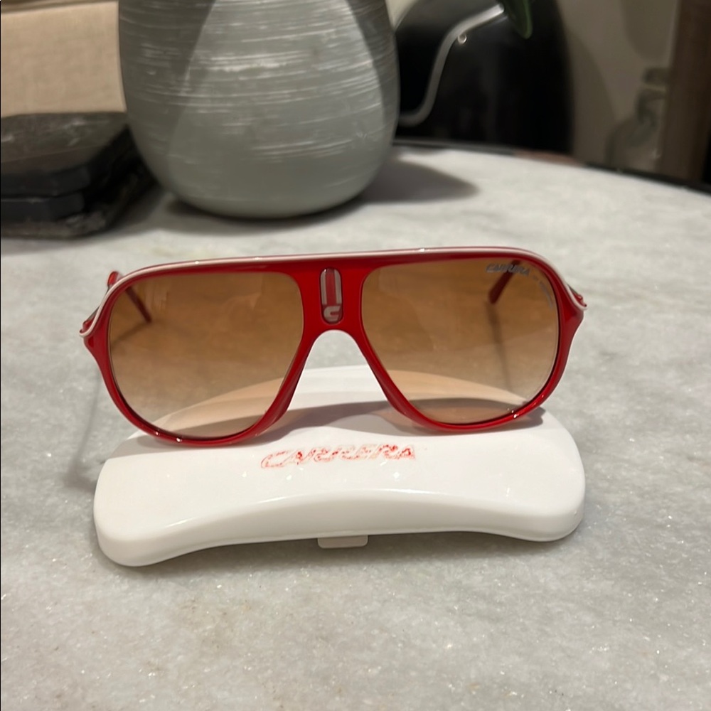 Carrera Red Aviator Sunglasses Bold Design